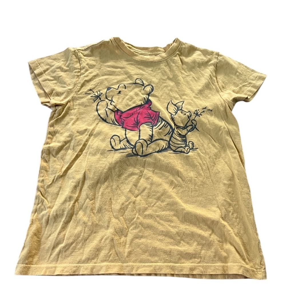 Disney Womens Winnie the Pooh Yellow Graphic T-Shirt Size XS